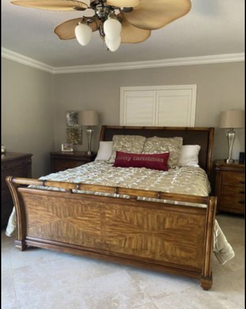 Bedroom Set, Portofino Bamboo King bed Frame Collection By Schnadig