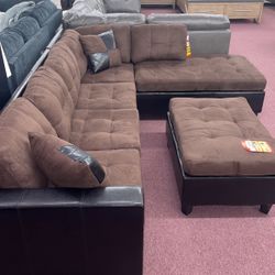 💥HUGE Blowout Furniture Sale!💥 Brand New Two Tone Sectional! $50 Down Takes It Home Today!