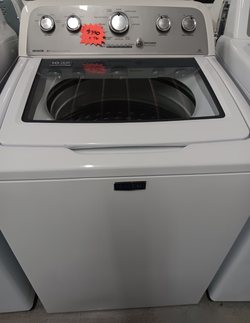 Maytag Bravos Top Load Washer – HE, Glass Lid, Stainless Drum