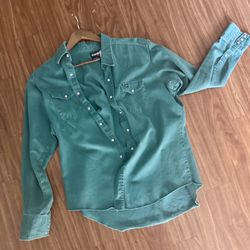 Vintage Wrangler 90s Western Shirt - Teal/Green