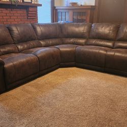 Chocolate Leather  Sectional