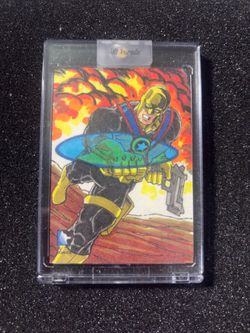 2014 Cryptozoic DC Epic Battles Original 1/1 Sketch Card - Guardian by Rustico Limosinero