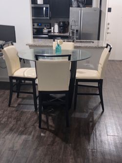 Glass Dining Room Table and Chairs