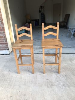 Two wooden stools
