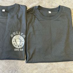 2 new Mens Black custom size large short sleeve Tshirts. 2 shirts 1 price.