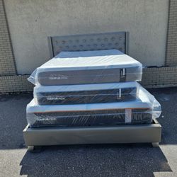 Brand New Queen Size Tempur-pedic Adapt (Meduim)mattress And Box Spring In Plastic 