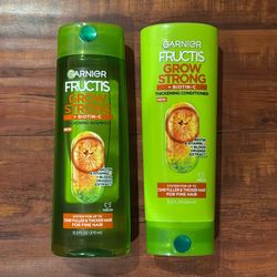 Garnier Fructis GROW STRONG + Biotin C & Vitamin C + Blood Orange Extract THICKENING Shampoo And Conditioner: 11.3 oz Each (2 For $5)