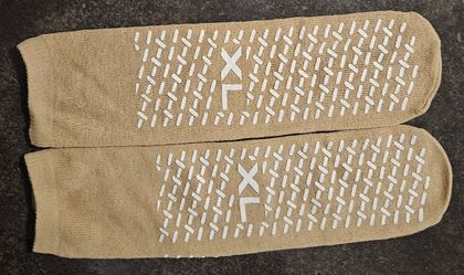 Non-Slip Hospital Socks E11218XL Beige Size XL LSL Healthcare Unused