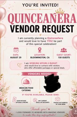 ISO : catering vendor