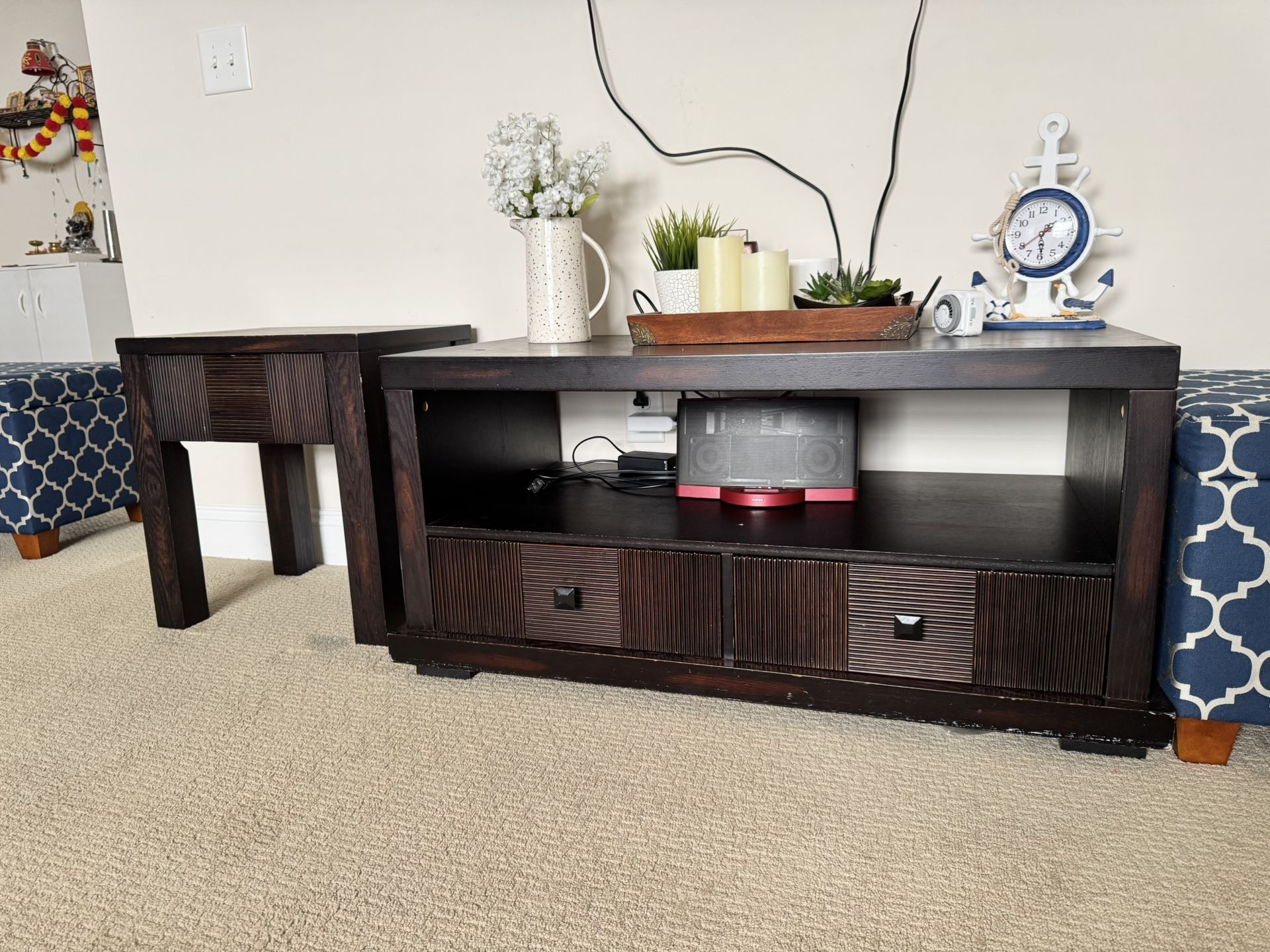 Tv Stand / Console With Matching End Table