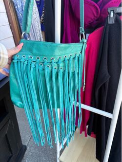 Lucky brand turquoise fringe purse