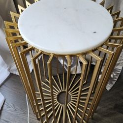Unique Tall Marble Accent Table