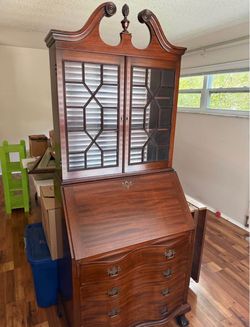 Antique Mahogany Secretary Desk with Bookcase