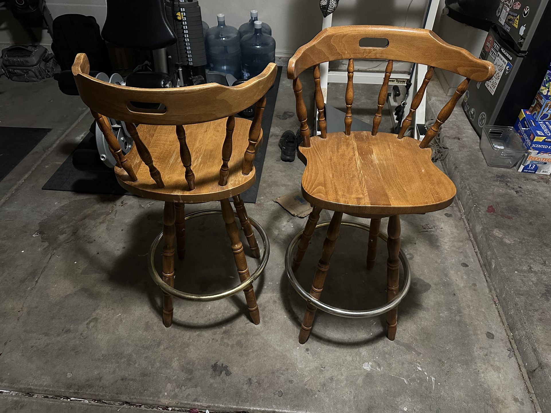 2 Wooden Bar Stools