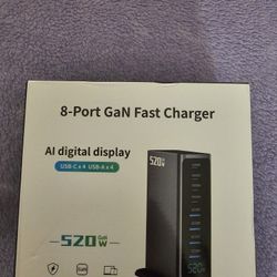 8-port Gan Fast Charger Al Digital Display