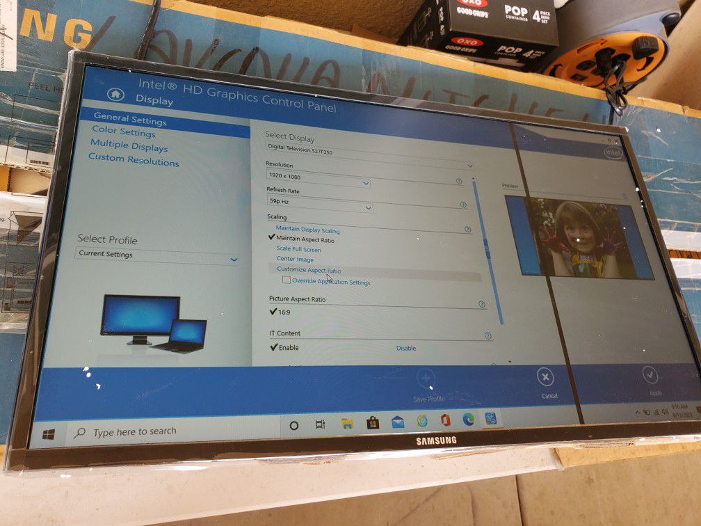 Defective Samsung 27 inch flat computer monitor