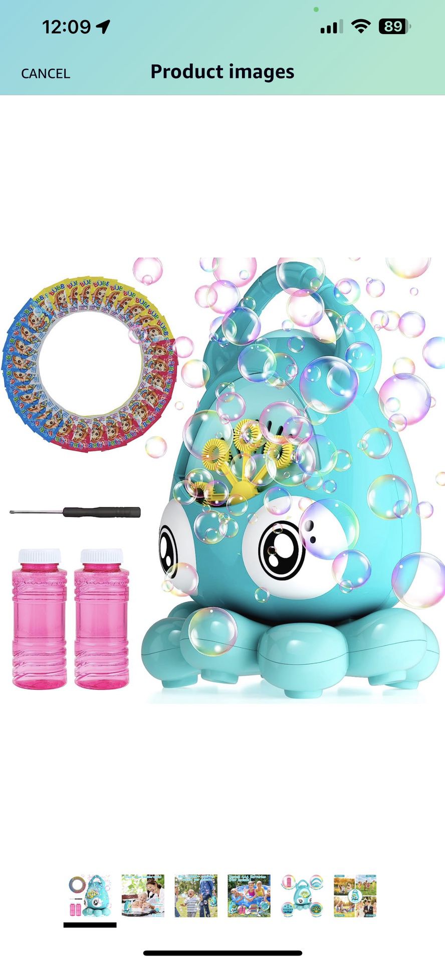 Bubble Machine, Cute Octopus Automatic Bubble Blower, 10000+ Bubbles Per Minute Bubbles Kids Toys for Ages 2-4 5 6 7 8 9 10 11 12,Kid for Birthday Wed