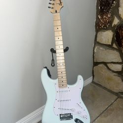 baby blue electric guitar setup