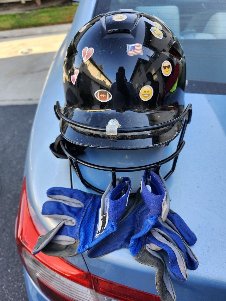 Kids Softball Helmet & Gloves