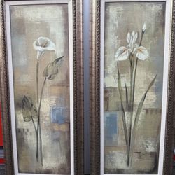 Set of Two Framed Floral Canvas Prints – Beautiful Home Décor ✨