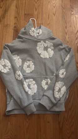 Grey Denim Tear Hoodie