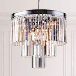 Chrome Crystal Chandelier - 7 Lights, 19.7 Inch - New
