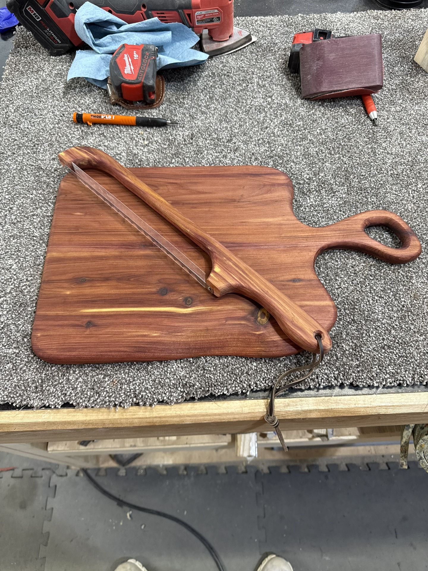 Custom Made Bread Board And Knife