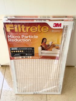 New 3M Filtrete 18x30x1 Air Filters – MPR 800 (Micro Particle Reduction) 2 Pack