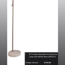 Grey Velvet Futon And 2 Floor Lamps