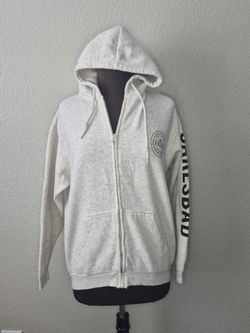Pacific & Co Carlsbad California Full Zip Hoodie Heather Grey Medium Excellent