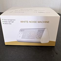 New 3-in-1 White Noise Sound Machine Clock RGB Night Light Temp
