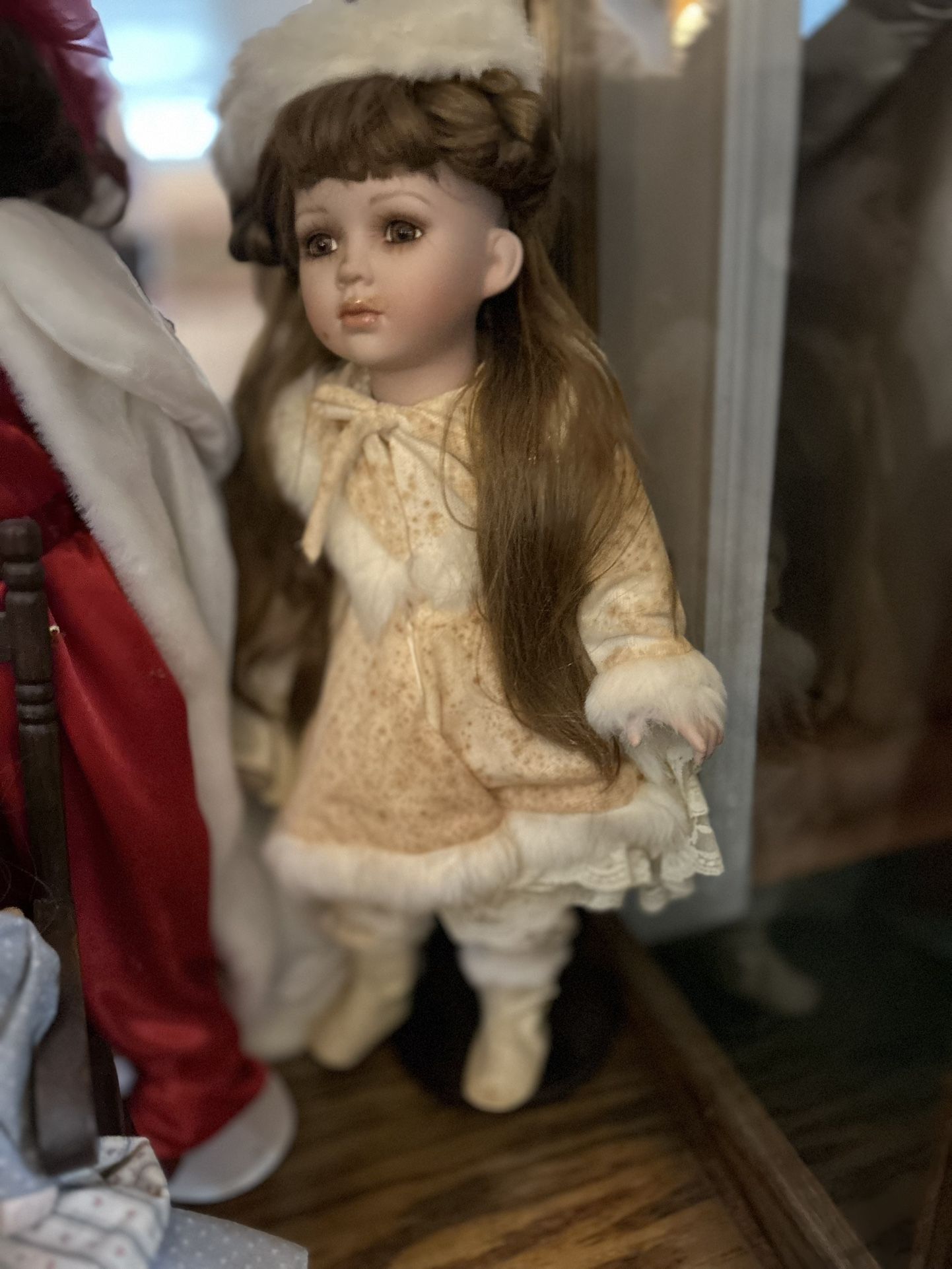 Collectible Porcelian Doll On Stand
