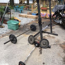 Straight Bar 2 35 S And Curl Bar Wth 60 Lbs 