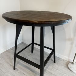 Solid Wood & Metal Bistro / Pub Table (36” Round)
