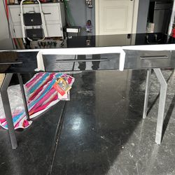 TOV Santana Glass Desk Console Table -  