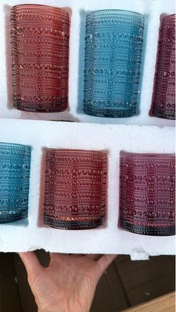 Set of 6 Textured Glass Tumblers