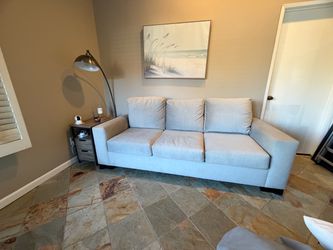 Light Gray 3-Seat Upholstered Sofa