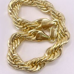 Rope Link Bracelet 14k Gold Filled Men’s Bracelet Pulsera De Hombre Soga 