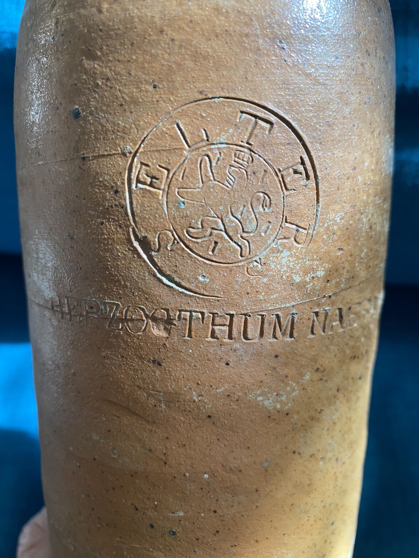 Antique German Seltzer Clay Bottle