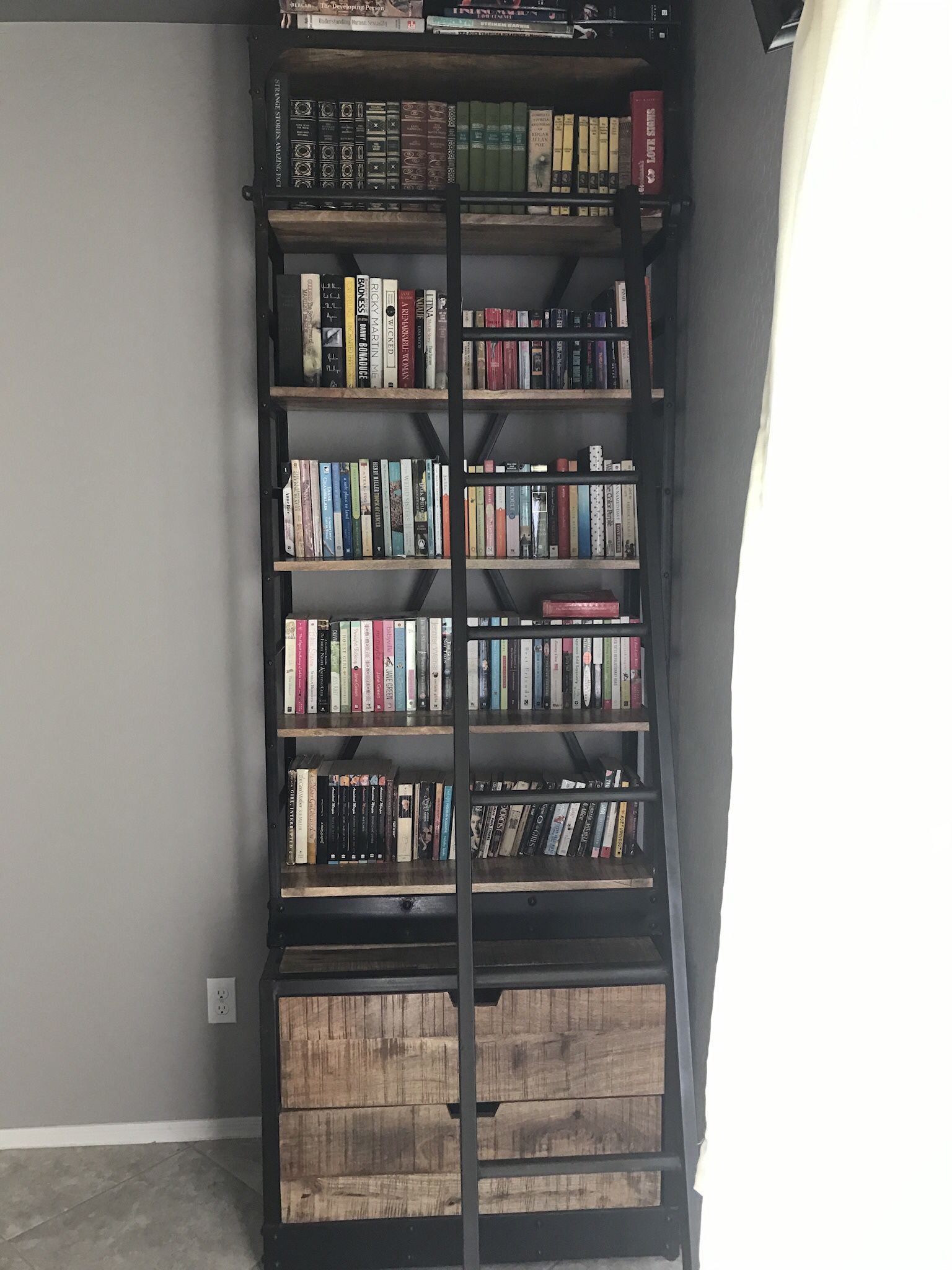 Library Shelf w/ladder   MAKE OFFER