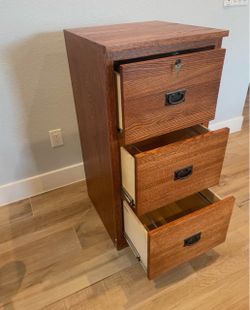 3-Drawer Wood Filing Cabinet