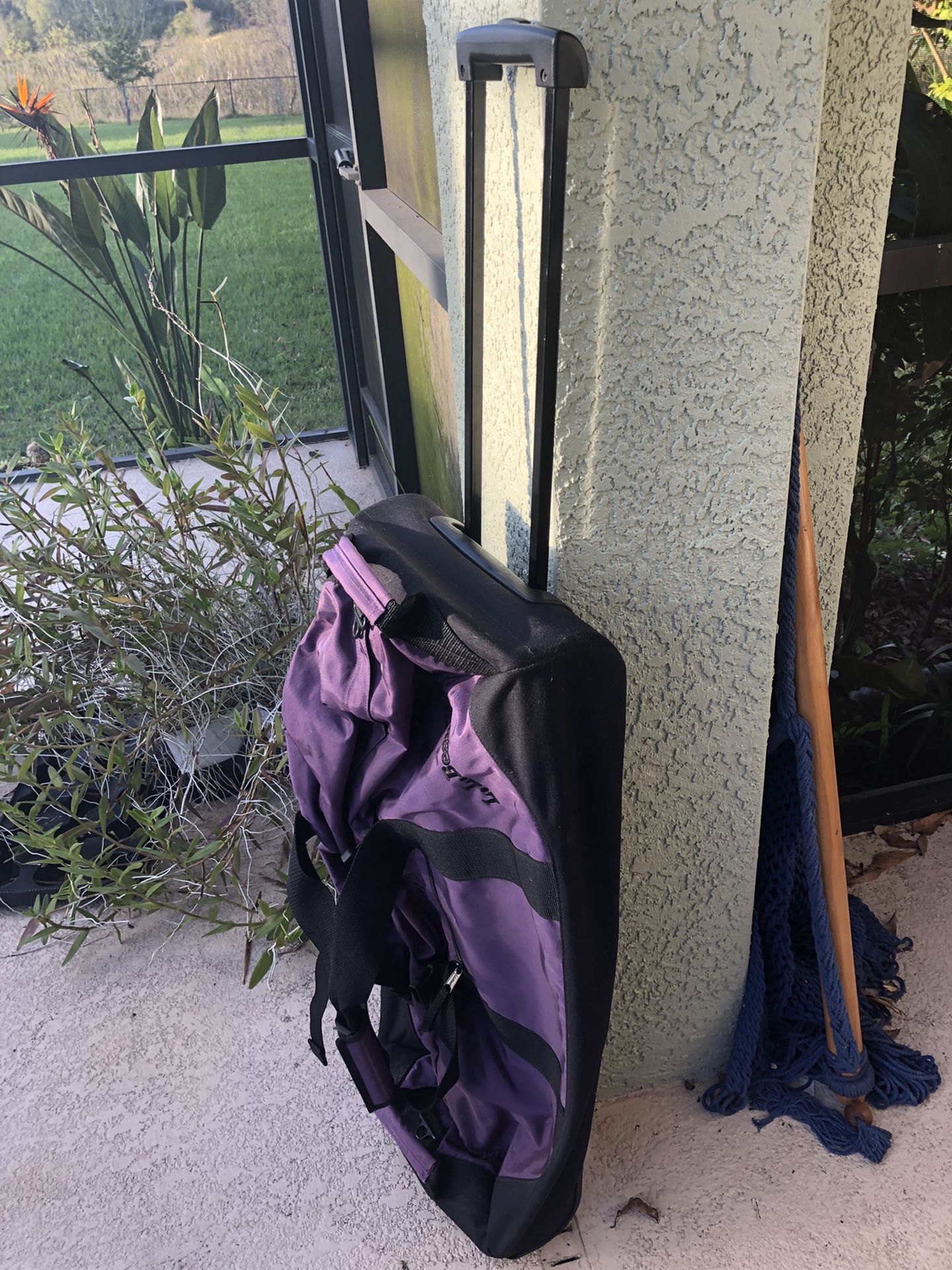 L.L. Bean Purple Adventure Extra Large Rolling Luggage Duffel Bag