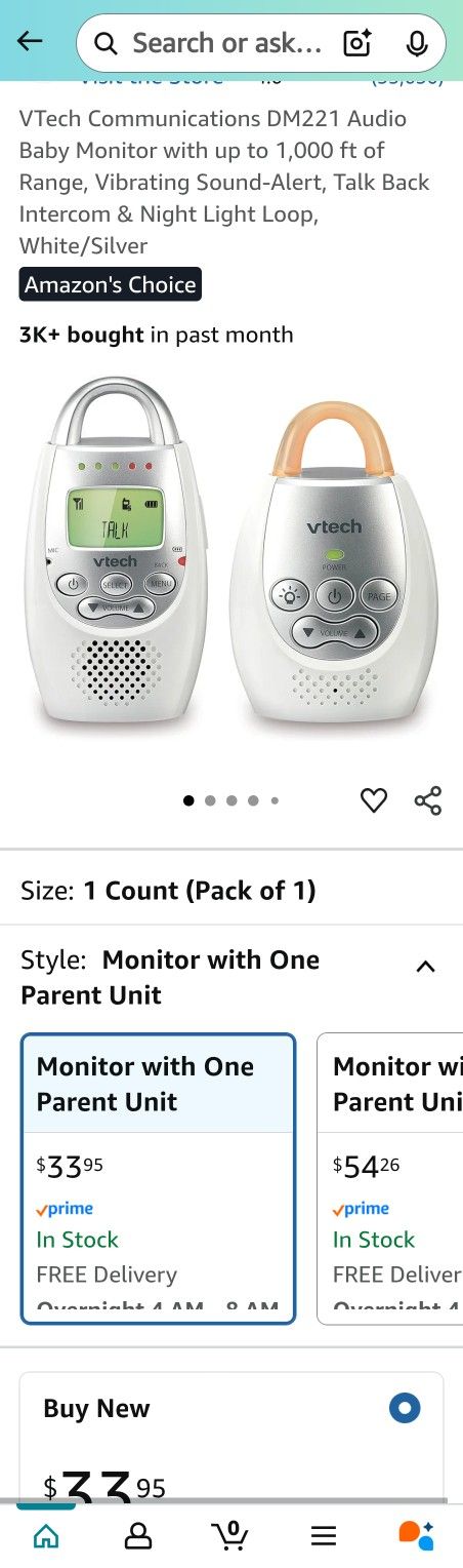 VTech Communications DM221 Audio Baby Monitor