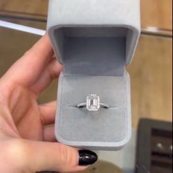 1.90ct Emerald Halo Engagement Ring