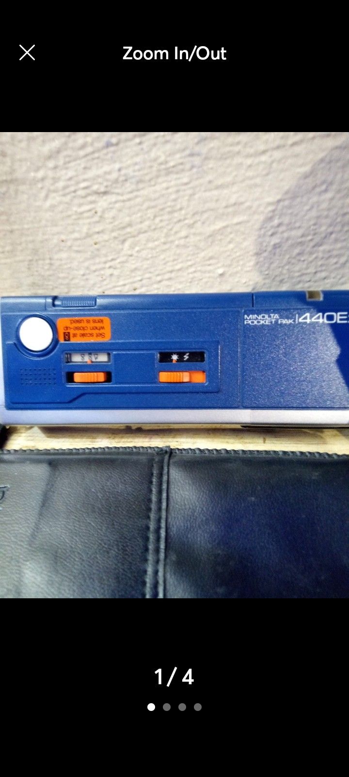 Minolta Pocket Pak 440Ex Blue 110 Film Camera w/ Case and Strap