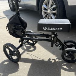 ELENKER Steerable Knee Scooter / Walker - Black