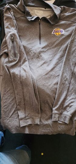 NBA Unk Los Angeles Lakers Men's Quarter Zip Pullover Shirt Gray 