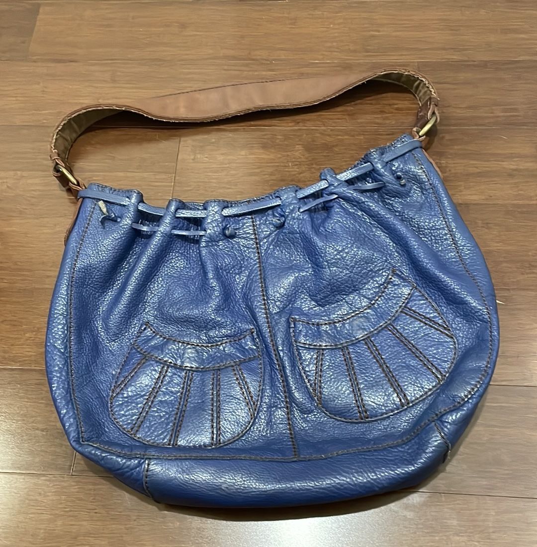 Lucky Brand Dark Blue Leather Shoulder bag Vintage