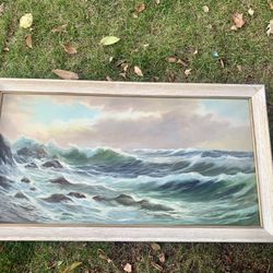Huge beautiful vintage original painting