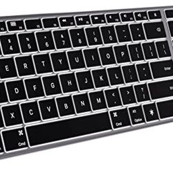 Backlit Keyboard for Mac OS, Jelly Comb Multi-Device Bluetooth Keyboard, Rechargeable Ultra-Slim Wireless Keyboard, Compatible with MacBook Pro/Air, i
